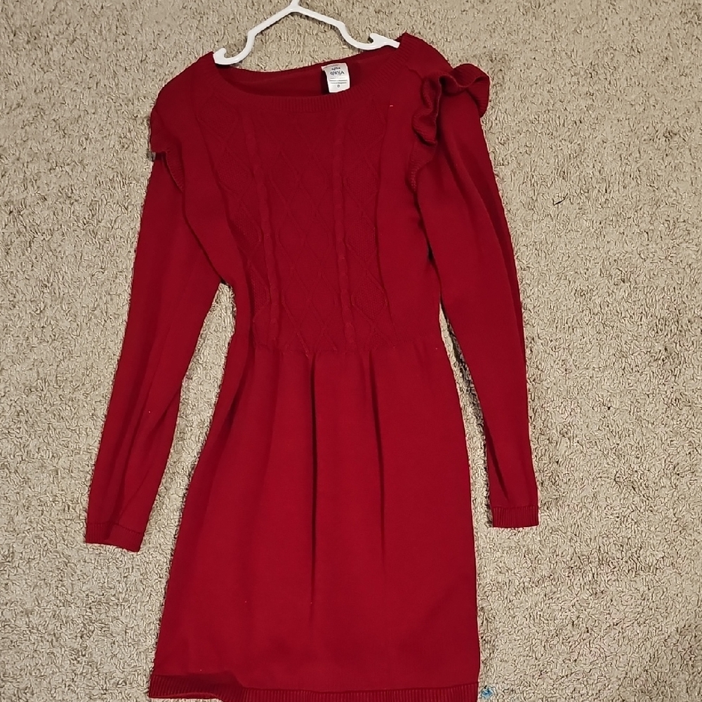 Elegant Red Knit Dress